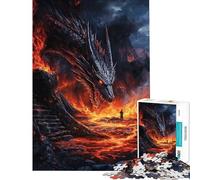Puzzle da 1000 pezzi per adulti scontro tra draghi infuocati giocattolo decorativo da parete compleanni e occasioni speciali (dimensioni 38x26cm)