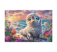 Puzzle Da 1000 Pezzi Per Adulti Seal Ocean Rock 1000 PCS 75x50cm Regalo Di Natale Per Bambini Adolescenti Adulti Attività Familiare Divertente Tempo Di Festa