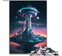 Puzzle da 1000 pezzi per adulti "Seattle del futuro - Puzzle nello spazio" per adulti, dimensioni 50x75cm, regalo perfetto per l'arredamento della casa e per il divertimento delle feste.
