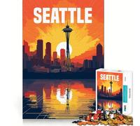 Puzzle da 1000 pezzi per adulti, Seattle, USA Puzzle rilassante per la mente, arte da assemblare, (38x52cm)