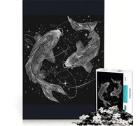 Puzzle da 1000 pezzi per adulti segno zodiacale Pesci gioco per famiglie rilassante e stimolante per la mente collezione d'artista belle arti 38x52cm
