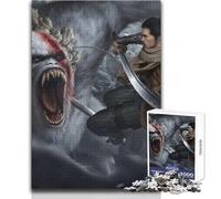 Puzzle da 1000 pezzi per adulti Sekiro The Wolf Samurai, rilassante e calmante, hobby da interni, giocattolo per il tempo libero, perfetto e preciso, dimensioni 38x52cm