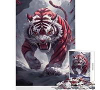 Puzzle da 1000 pezzi per adulti "Senti il potere della tigre" giocattoli antistress regalo per compleanni gioco impossibile con poster abbinato e foglio di quiz dimensioni 38x26cm