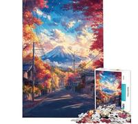 Puzzle da 1000 pezzi per adulti Sentiero autunnale verso il Monte Fuji gioco intellettuale pratico da assemblare regalo di compleanno (dimensioni 38x52cm)