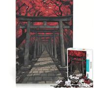 Puzzle da 1000 pezzi per adulti Sentiero dei cancelli Torii nella foresta rossa gioco rompicapo attività divertenti da fare a casa collezione d'artista belle arti 38x52cm