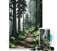 Puzzle da 1000 pezzi per adulti,sentiero della Foresta Nera,con bordi puliti,gioco di logica,gioco di inattività,decorazione natalizia 38x26cm