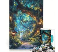Puzzle da 1000 pezzi per adulti Sentiero della Lanterna del Bosco degli Spiriti Gioco Impossibile Analisi e Logica Rafforza l'Amore tra le Coppie 50x75cm