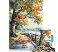 Puzzle da 1000 pezzi per adulti,Sentiero della serenità autunnale,gioco dai bordi puliti,divertimento cognitivo,gioco lento,divertente,regalo festivo per il tempo libero (50x75cm)