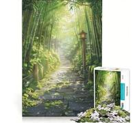 Puzzle da 1000 pezzi per adulti: Sentiero di pietra attraverso una foresta di bambù gioco educativo analisi e logica sfida unica 50x75cm