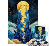 Puzzle da 1000 pezzi per adulti "Sentiero d'oro verso la luna" con aura del deserto gioco rompicapo decorazione per la casa regalo stimolante (dimensioni 38x52cm)