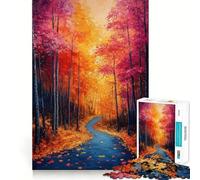 Puzzle da 1000 pezzi per adulti,sentiero nel bosco autunnale,taglio preciso,gioco di logica,divertimento per il tempo libero,compleanno,gioco artistico (38x26cm)