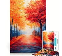 Puzzle da 1000 pezzi per adulti,sentiero nella foresta autunnale,taglio premium,gioco stimolante per la mente,divertimento e pace,compleanno,gioco artistico (38x26cm)