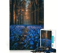 Puzzle da 1000 pezzi per adulti,sentiero nella foresta di campanule,gioco di snodo,gioco di risoluzione dei problemi,momento di divertimento rilassante,decorazione artistica natalizia 38x52cm
