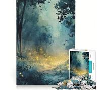 Puzzle da 1000 pezzi per adulti: Sentiero nella foresta incantata con lucciole, giocattolo fai da te, attività divertenti da fare in casa, compleanno e Natale 38x26cm