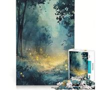 Puzzle da 1000 pezzi per adulti: Sentiero nella foresta incantata con lucciole, giocattolo fai da te, attività divertenti da fare in casa, compleanno e Natale 38x52cm