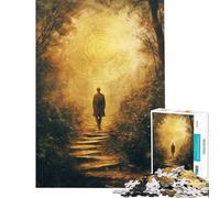 Puzzle da 1000 pezzi per adulti Sentiero nella foresta mistica gioco rilassante da parete compleanno e Natale (dimensioni 50x75cm)