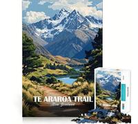 Puzzle da 1000 pezzi per adulti, sentiero Te Araroa, paesaggio neozelandese, taglio netto, gioco di concentrazione, regalo, gioco per il tempo libero, scena natalizia artistica (38x52cm)