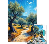 Puzzle da 1000 pezzi per adulti sentiero tra gli ulivi gioco antistress decorazione da parete sfida educativa (dimensioni 38x52cm)