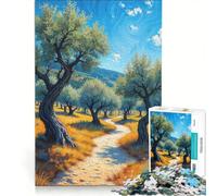 Puzzle da 1000 pezzi per adulti sentiero tra gli ulivi gioco pratico antistress compleanno e Natale 50x75cm
