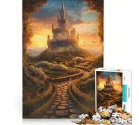 Puzzle da 1000 pezzi per adulti "Sentiero verso il castello" gioco rilassante taglio di precisione ideale come decorazione da scrivania 50x75cm