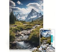 Puzzle da 1000 pezzi per adulti Sentiero verso le montagne gioco rilassante taglio di precisione adatto per la decorazione della scrivania 38x52cm