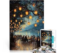 Puzzle da 1000 pezzi per adulti Serata con lanterne sul lago ispirate agli impressionisti Gioco impegnativo Ottimo regalo per i giochi 38x26cm