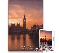 Puzzle da 1000 pezzi per adulti, serata di divertimento e giochi in famiglia a Londra, ma anche un'opera d'arte divertente e umoristica, formato regalo 38x52cm