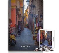 Puzzle da 1000 pezzi per adulti, serata di divertimento e giochi in famiglia a Napoli, ma anche un'opera d'arte divertente e umoristica, formato regalo 38x26cm