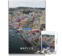 Puzzle da 1000 pezzi per adulti, serata di divertimento e giochi in famiglia a Napoli, ma anche un'opera d'arte divertente e umoristica, formato regalo 38x26cm