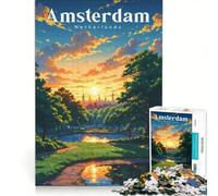Puzzle da 1000 pezzi per adulti Serene Afternoons at Vondelpark | Gioco per famiglie che migliora l'amore tra le coppie regalo di compleanno regali, 75x50cm