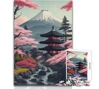 Puzzle da 1000 pezzi per adulti Serene Mount Fuji Goditi ore di relax tranquille e accoglienti Giocattolo artigianale durevole e dal taglio netto Dimensioni: 38x52cm
