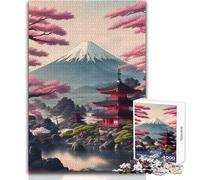 Puzzle da 1000 pezzi per adulti Serene Mount Fuji Goditi ore di relax tranquille e accoglienti Giocattolo artigianale durevole e dal taglio netto Dimensioni: 50x75cm