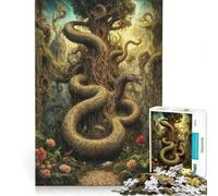 Puzzle da 1000 pezzi per adulti: Serpente Albero Guardiano nel Giardino dell'Eden Gioco Impossibile Divertimento a Casa Adatto come Decorazione da Scrivania 38x52cm