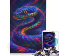 Puzzle da 1000 pezzi per adulti, serpente colorato su sfondo cosmico, gioco impossibile, divertente attività da fare in casa, adatto come decorazione da scrivania 50x75cm