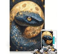 Puzzle da 1000 pezzi per adulti, Serpente Cosmico e Luna Dorata, gioco interattivo, antistress, compleanno e Natale 38x26cm