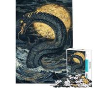 Puzzle da 1000 pezzi per adulti Serpente marino sotto la luna Puzzle per adulti rompicapo gioco per migliorare la memoria ideale come regalo (dimensioni 38x26cm)