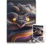 Puzzle da 1000 pezzi per adulti, serpente nel fumo, ideale per momenti di relax e tranquillità, taglio pulito e uniforme, giocattolo per il tempo libero, dimensioni 50x75cm