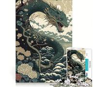 Puzzle da 1000 pezzi per adulti serpente Ukiyo-e Giappone Cina gioco rilassante taglio di precisione adatto per la decorazione della scrivania 38x26cm