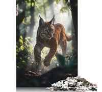Puzzle da 1000 pezzi per adulti, set di puzzle Bobcat in The Forest per famiglie, puzzle di carta, puzzle Brain Challenge da 1000 pezzi (75x50 cm)