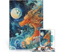 Puzzle da 1000 pezzi per adulti Sguardo dei Draghi Celesti Fatto di legno Adatto a partire dai 14 anni Gioco di puzzle Offerti come regali per tutta la famiglia misurare:50x75cm