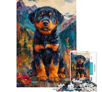 Puzzle da 1000 pezzi per adulti "Sguardo del cucciolo di montagna" giochi per famiglie giocattoli educativi regali di Babbo Natale segreto decorazione per la casa (dimensioni 38x26cm)