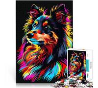Puzzle da 1000 pezzi per adulti Shetland Sheepdog giocattolo educativo intellettuale decomprimente 26 x 38 cm promuove l'amore tra le coppie