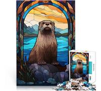 Puzzle da 1000 pezzi per adulti Sigillo in vetro colorato Giochi educativi Decorazione della casa offerte come regali per tutta la famiglia 52x38cm