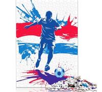 Puzzle da 1000 pezzi per adulti, silhouette di calciatore olandese, puzzle quadrati creativi per adulti, puzzle per la decorazione della casa, 38x26 cm/1000 pezzi