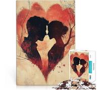 Puzzle da 1000 pezzi per adulti Silhouette di coppia nel cuore Riduzione dello stress interessante Adatto per la decorazione del desktop 50x70cm