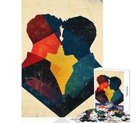 Puzzle da 1000 pezzi per adulti silhouette di coppia queer bacio decorazione per la casa giocattoli regali di Babbo Natale segreto gioco pratico allena il cervello e le mani dimensioni 50x75cm