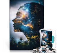 Puzzle da 1000 pezzi per adulti Silhouette di donna cosmica Vacanza a casa: uccidere il tempo Decorazioni e regali unici per la casa 38x52cm
