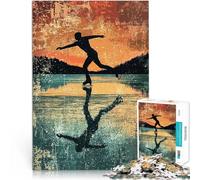 Puzzle da 1000 pezzi per adulti Silhouette di pattinaggio sul ghiaccio Giocattoli da gioco Ogni pezzo è unico - Gioco divertente e stimolante per tutta la famiglia 50x70cm