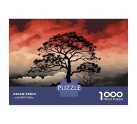 Puzzle Da 1000 Pezzi Per Adulti Silhouette Tree Sunset Landscape Puzzle Per Adulti Giocattolo Decorazione Da Parete Decorazione Per La Casa Regali Unici Per Compleanno E Natale 52x38cm/1000pcs