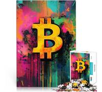 Puzzle da 1000 pezzi per adulti Simbolo Bitcoin Antistress Vacanza in patria Uccidere il tempo offerte come regali per tutta la famiglia 38x52cm